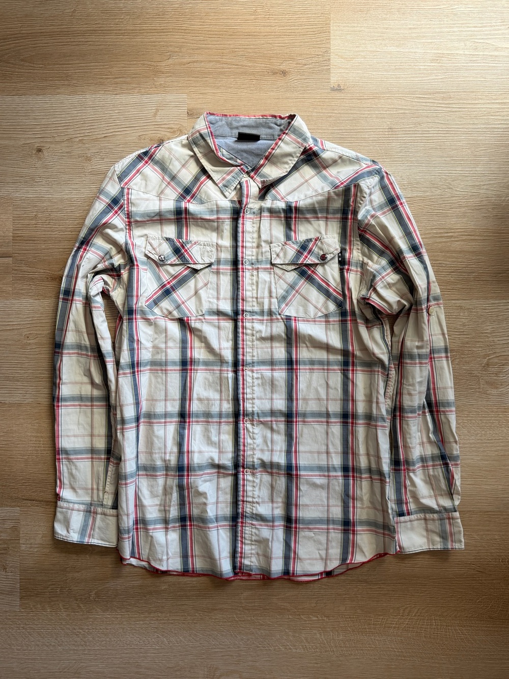 Oakley Cream Plaid Button-snap Shirt